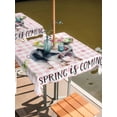thumbnail image 2 of Outdoor Tablecloth with Umbrella Hole for Patio/Picnic/Party/Camping, Spring Pig Waterproof Table Cloth Square Cover Washable, Butterfly Botanical Floral Pink Plaid (54"x 54"), 2 of 8