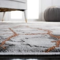 thumbnail image 3 of SAFAVIEH Craft Paul Abstract Marble Area Rug, 4' x 4' Round, Grey/Orange, 3 of 8