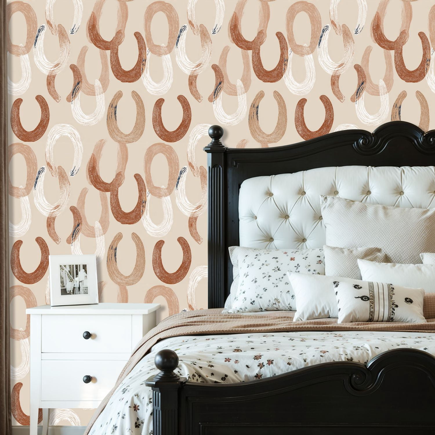 Peel and Stick Wallpaper Abstract Neutral Brushstroke Beige Brown White Tones Wall Mural 23.6in x 9.8ft Self Adhesive Removable Wall Paper Renter Friendly Wallpaper for Bedroom Nursery Living Room