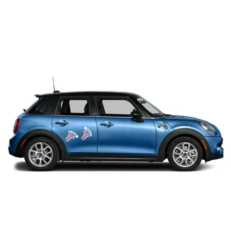 Xotic Tech 2x 3D Red Blue Union Jack Foot Decal Stickers for Mini Cooper S  R56 R57 R58 R59 R60 Window Trunk Door etc