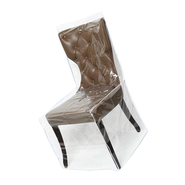 Yuarrent Funda para silla Asiento impermeable de PVC con respaldos Muebles transparentes de plástico Universal Sin protector de polvo para accesorios de Suministros de limpieza para el hogar Yuarrent HA016687-00