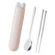 thumbnail image 3 of Juego de cucharas y palillos, vajilla, utensilios de viaje, juego de cubiertos portátiles para Rosa 3 piezas, 3 of 9