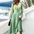 thumbnail image 3 of 2024 Mujeres Otoño Invierno Manga Larga Vestido Midi Cuello En V Floral Morado Elegante Vestidos De Fiesta De Vacaciones Otoño Batas Vestidos Mujer, 3 of 4