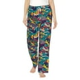 thumbnail image 2 of Picia Colorful Carp Streamer Womens Soft Woven Cotton Elastic Waistband Sleep Pajama Pant Lounge Sleep Pant With Pockets And Drawstring-Large, 2 of 9