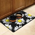 thumbnail image 3 of Yellow Daisy Print Dog Food Mat, Vintage Boho Floral Pet Feeding Mat Durable Waterproof No-Spill Absorbent Mat for Dogs and Cats, 3 of 5