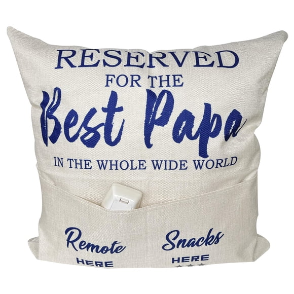 Funda de almohada decorativa CYMROK Papa 46 x 46 cm con dos bolsillos