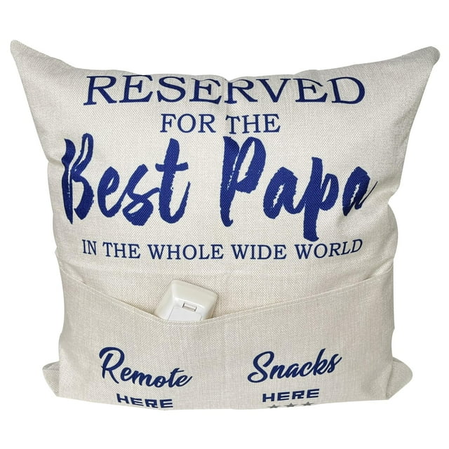 Funda de almohada decorativa CYMROK Papa 46 x 46 cm con dos bolsillos
