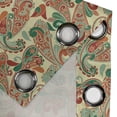 thumbnail image 3 of Ambesonne Ethnic Grommet Curtain Single Panel, Paisley Style Leaves, 50"x60", Hunter Green Ruby Orange, 3 of 5