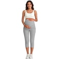 thumbnail image 5 of Bovxnpu Maternity Capris Pants Over Belly Workout Activewear Yoga Pants Maternity Capris Pants High Waist Stretch Belly Support Summer Shorts, 5 of 8