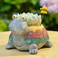 thumbnail image 2 of Visland Turtle Succulent Flower Pot, Mini Resin Animal Plant Pot Pencil Holder Cartoon Bonsai Pot for Home Office Desktop Table Ornament, 2 of 6