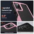 thumbnail image 4 of Nalacover Samsung Galaxy A12 5G Case, Heavy Duty 3 in 1 Rugged Shockproof Rugged Silicone Hybrid Hard PC Soft TPU Bumper Camera Raised Drop Protective Girls Women Boy Men Phone Covers, Pink, 4 of 8