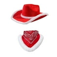 thumbnail image 3 of Christmas Cowboy Hat Soft Men Women Jazz Hat Santa Hat for Stage Performance B, 3 of 8