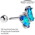 thumbnail image 5 of Body Candy 16G Womens 6mm Stainless Steel Simply Colorful Butterfly Green Cartilage Earring Helix Tragus Jewelry 1/4", 5 of 6