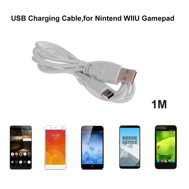 Cable de carga USB Ehuebsd de 1m para Nintend WIIU Gamepad