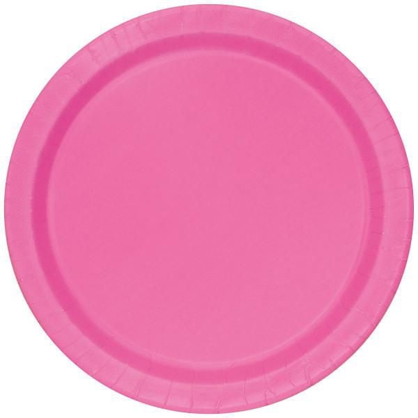 Hot Pink Round 9" Dinner Plates, 20ct, 8.625" /21.9cm