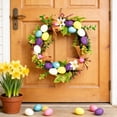thumbnail image 2 of 12 Inch Easter Wreath with Colorful Eggs, Artificial Flower Wreath for Front Door Wall and Easter Decorations, 2 of 6