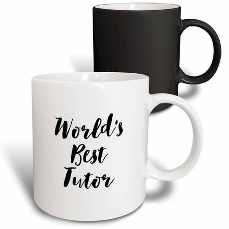 

3dRose Phrase - Worlds Best Tutor - Magic Transforming Mug 11-ounce