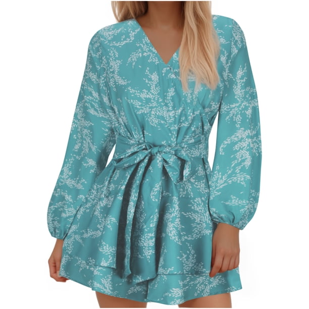 Mujeres Pantalones Cortos Casual, Floral V-Cuello Sudadera Romper, Cintura Elástica de Moda con Bolsillos Verano