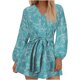 thumbnail image 1 of Mujeres Pantalones Cortos Casual, Floral V-Cuello Sudadera Romper, Cintura Elástica de Moda con Bolsillos Verano, 1 of 5
