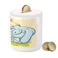 thumbnail image 3 of Butterfly Piggy Bank, Clever Rabbit Enjoying the Nature with Butterflies Tulips Daisies Art Print, Ceramic Coin Bank Money Box for Cash Saving, 3.6" X 3.2", Multicolor, by Ambesonne, 3 of 4