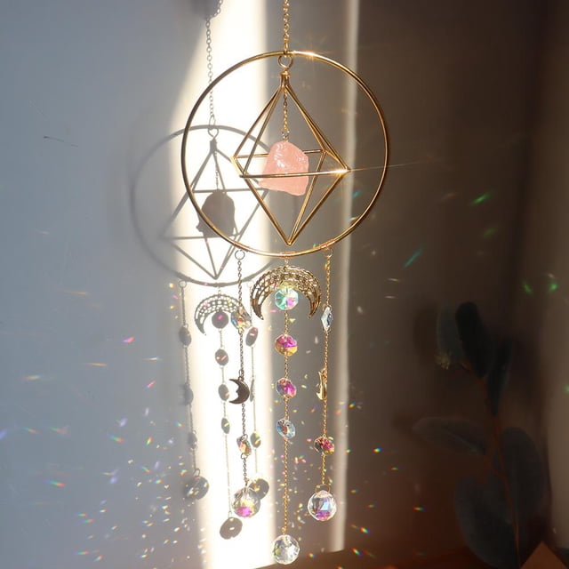 Regalos decorativos colgantes de la lámpara de la cortina de la ventana del jardín del fabricante del arco iris de cristal Hugtrwg Para estrenar