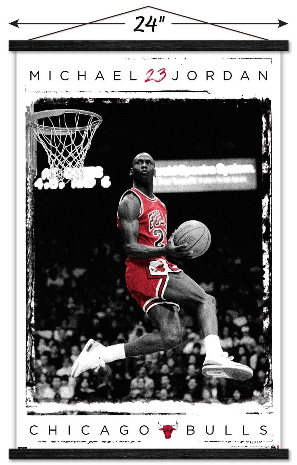 Michael Jordan - Dunk Wall Poster, 14.725" x 22.375" Framed