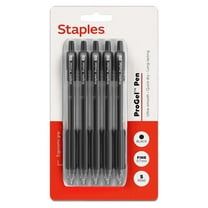 Staples ProGel Retractable Gel Pen Fine Point 0.7mm Black Ink 5/Pack (ST62098)