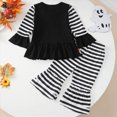 thumbnail image 7 of YIWULA Toddler Baby Girl Halloween Outfit Flare Long Sleeve Pumpkin Embroidery Top Bell Bottoms 2Pcs Set(6-12 Months,Black), 7 of 7