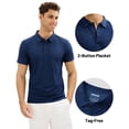 thumbnail image 3 of Mens Workout Shirts Stretch Fit Moisture Wicking Summer Gym Shirts Button Up Short Sleeve Muscle Running Athletic Tops, 3 of 5