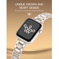 thumbnail image 2 of Wearlizer Gold Silver Stainless Steel Watch Band Compatible with Apple Watch Bands 38/40/41/42/44/45/46/49mm Women Metal Strap for Iwatch Series 11/10/9/8/7/6/5/4/3/SE/Ultra, 2 of 6