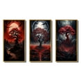 thumbnail image 2 of Designart « Montagne Magique Occultante Arbre Rouge sous la Pleine Lune II » Arbres de Paysage Ensemble d'Art Mural Encadré de 3 - Ensemble de Cadres d'Arbres Rouges pour Mur de Galerie pour Déco Maison, 2 of 6