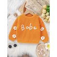 thumbnail image 2 of SUNSIOM Baby Girl Sweater Long Sleeve Flower Letters Knit Pullover Sweatshirt Warm Fall Winter Clothes, 2 of 8