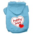 thumbnail image 1 of Sweat à Capuche Imprimé Amour pour Chiot, Bleu Bébé, Taille Moyenne (12), 1 of 1