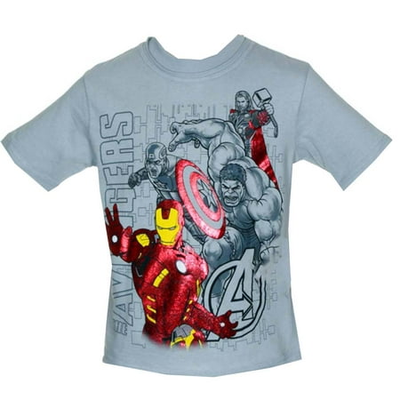 Avengers Ready 4 Action Foil Print Marvel Comics Juvenile Superhero T ...