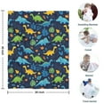 thumbnail image 4 of DarkBlue Colorful Dinosaurs Leaves Pattern Blanket,Comfortable Soft Flannel Throw Blanket,All Season,Warm Lightweight Blankets for Sofa Bed Couch Living Room Chair,30"x40", 4 of 4