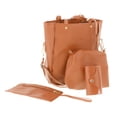 thumbnail image 2 of Juego de 4 carteras y tarjeteros de piel sintética ajustables 4 en 1 para mujer, impermeables y resistentes al agua. Marrón, 2 of 6