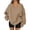 #03Khaki, variant on Womens V Neck Oversized Sweatshirts Casual Drop Shoulder Long Sleeve Pullover Tops Black 2XL