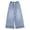 pants 133#Blue, variant on WAYUTE Girls Jeans Fashion Cute Personality Elastic Waist Wide Leg Demin Pants with Pockets Casual Outings