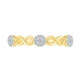 thumbnail image 2 of DGOLD 10kt Yellow Gold Round White Diamond Classic 3 stone Ring (1/4 cttw), 2 of 4