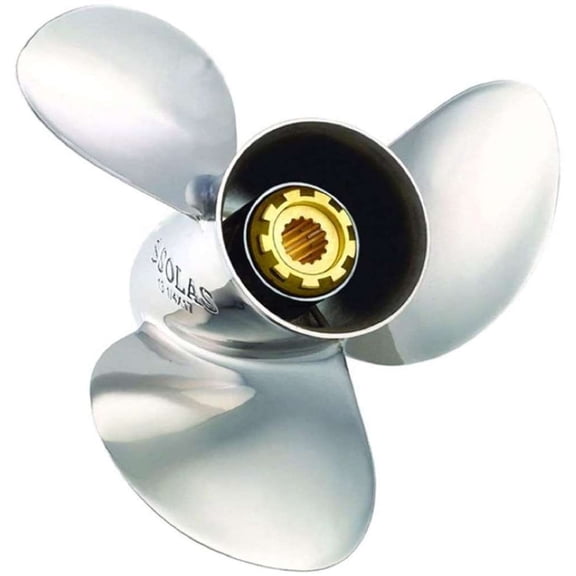 Solas Yamaha 3451-139-21 HR Titan, Stainless Steel 3-Blade Propeller