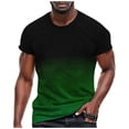 thumbnail image 2 of RATTOYY T-Shirts For Men's Summer Casual Sports T Shirt Fashion Lapel Simple Gradient Short Sleeved Round Neck T Shirt Men Style Mens Summer T Shirts, 2 of 7