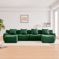 thumbnail image 3 of Miekor Furniture U-Shaped Boneless Sofa,Teddy Fabric No assembly required Curved armrest,Anti-slip Design,Streamlined Design 32D High Density Sponge,Full Compression Vacuum Packag,For Studies No5001, 3 of 9