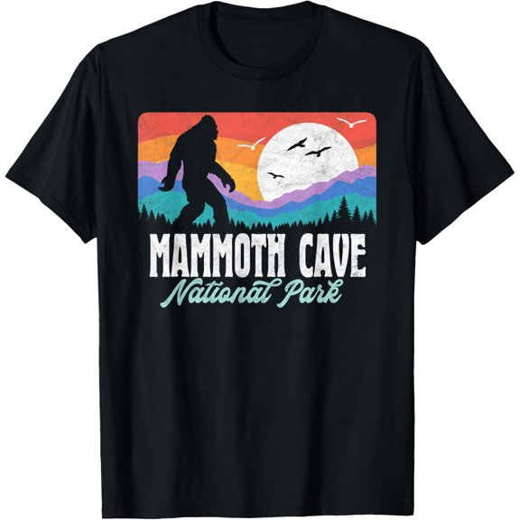 Vintage Mammoth Cave National Park Bigfoot Mountains Retro T-Shirt