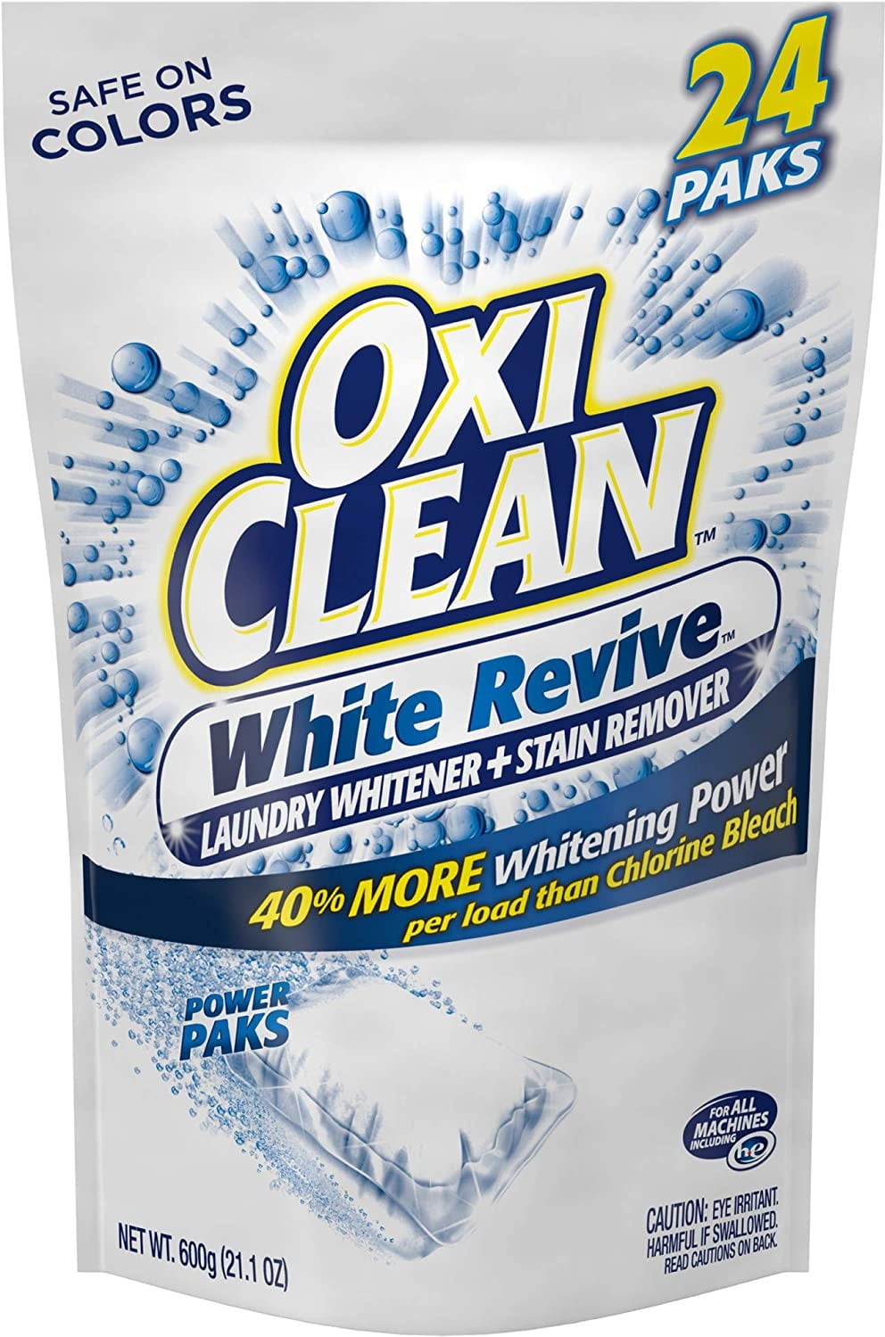 OxiClean White Revive Laundry Whitener + Stain Remover Power Paks, 24