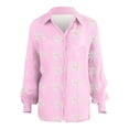 thumbnail image 4 of frariair ​Linen Blend Shirt Featuring Relaxed Fit And French Collar Perfect For Office To Dinner Transition​ Pink, 4 of 5