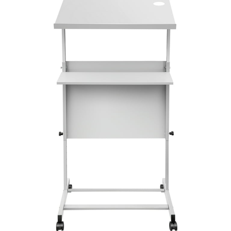 VEVOR Stand Up Lectern, Height Adjustment Portable Pulpit, Lectern Podium  with 4 Rolling Casters, Lower Storage Shelf Floor Lectern Podium, White  Lecterns & Podiums for Classroom, Concert, Church