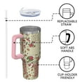 thumbnail image 4 of OBREWU Pioneer Flower Tumbler with Handle and Lid,40oz Pioneer Flower Double Wall Vacuum Insulated Tumbler,Pioneer Flower Cups Gift for Women and Men, 4 of 7