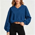 thumbnail image 4 of Cropped Hoodie for Womens Casual Crewneck Sweatshirts Workout Long Sleeve Drawstring Hooded College Teen Preppy Crop Tops Clothes 2026, 4 of 6
