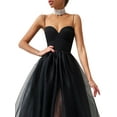 thumbnail image 3 of Douhoow Women Elegant Ball Gown Dress Fashion Sleeveless Tulle Mesh Dress Solid Sundress, 3 of 6