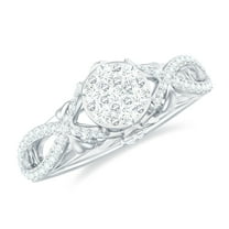 Designer Cubic Zirconia Engagement Ring for Women (0.75 CT), 10K White Gold, US 9.00